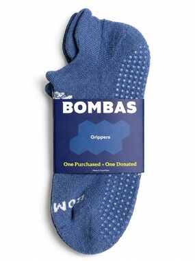 Bombas Women's Gripper Ankle Socks Oyster Blue Size S NWT